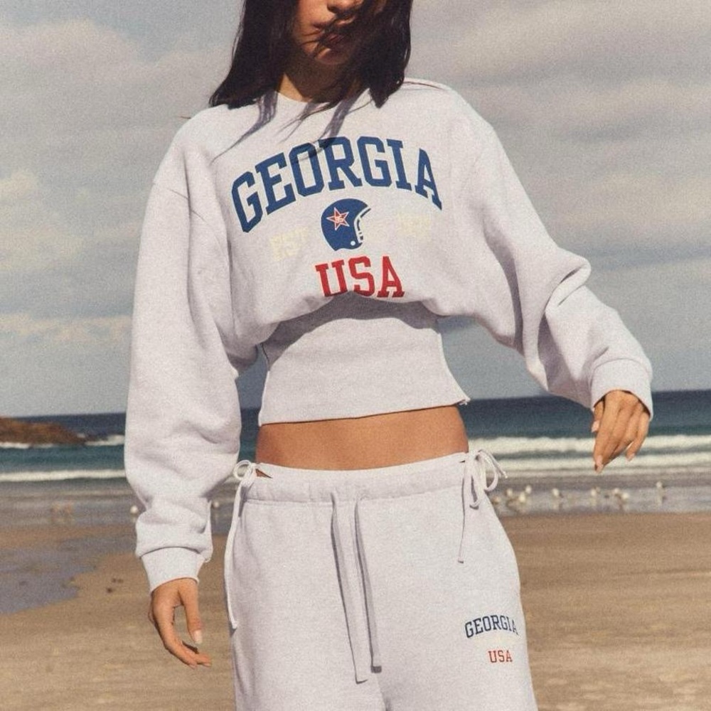 ZARA - Text Fleece Zip Sweatshirt